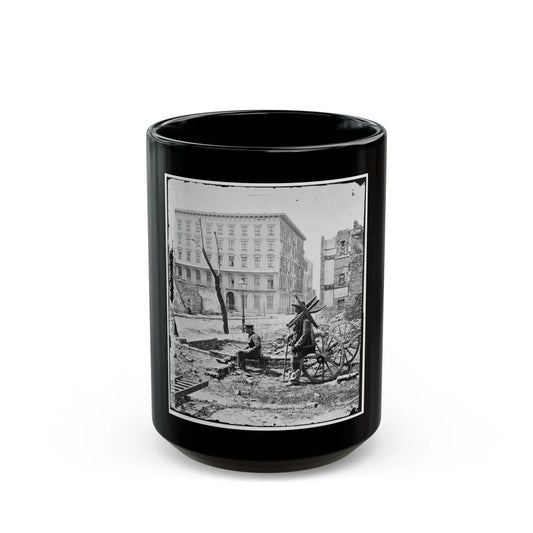 Charleston, S.C. The Mills House, With Adjacent Ruins (U.S. Civil War) Black Coffee Mug-15oz-Go Mug Yourself