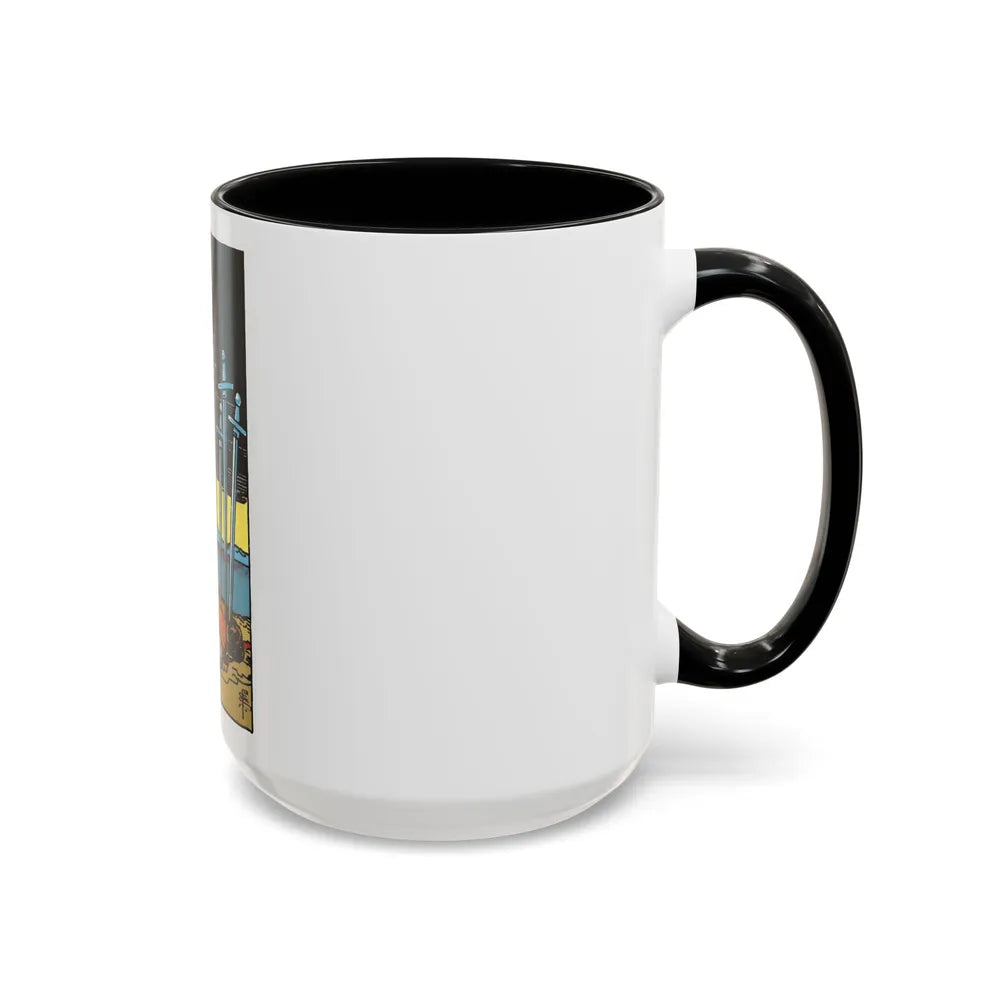 The 10 of Swords (Tarot Card) Accent Coffee Mug-Go Mug Yourself