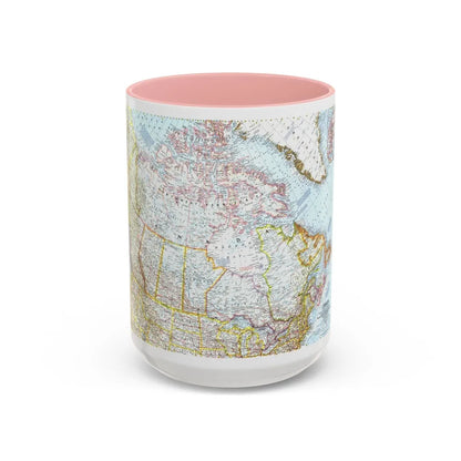 Canada (1961) (Map) Accent Coffee Mug-15oz-Pink-Go Mug Yourself