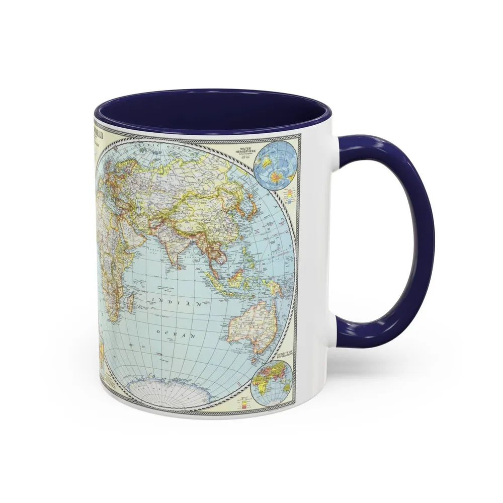 World Map (1941) (Map) Accent Coffee Mug-Go Mug Yourself