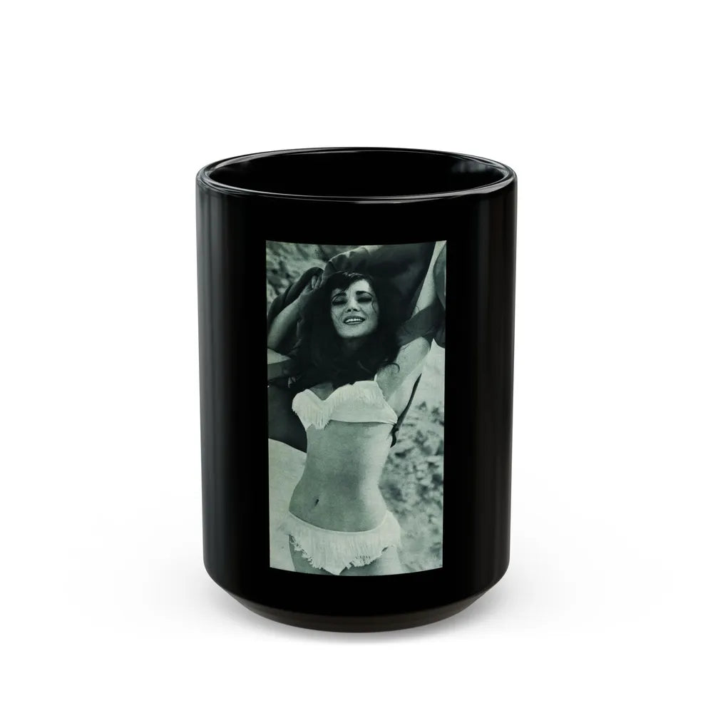 Gila Golan #168 - Tempo Italian Mag. 1967 - 1 Page 2 B&W Photos but cropped to 1 (Vintage Female Icon) Black Coffee Mug-15oz-Go Mug Yourself