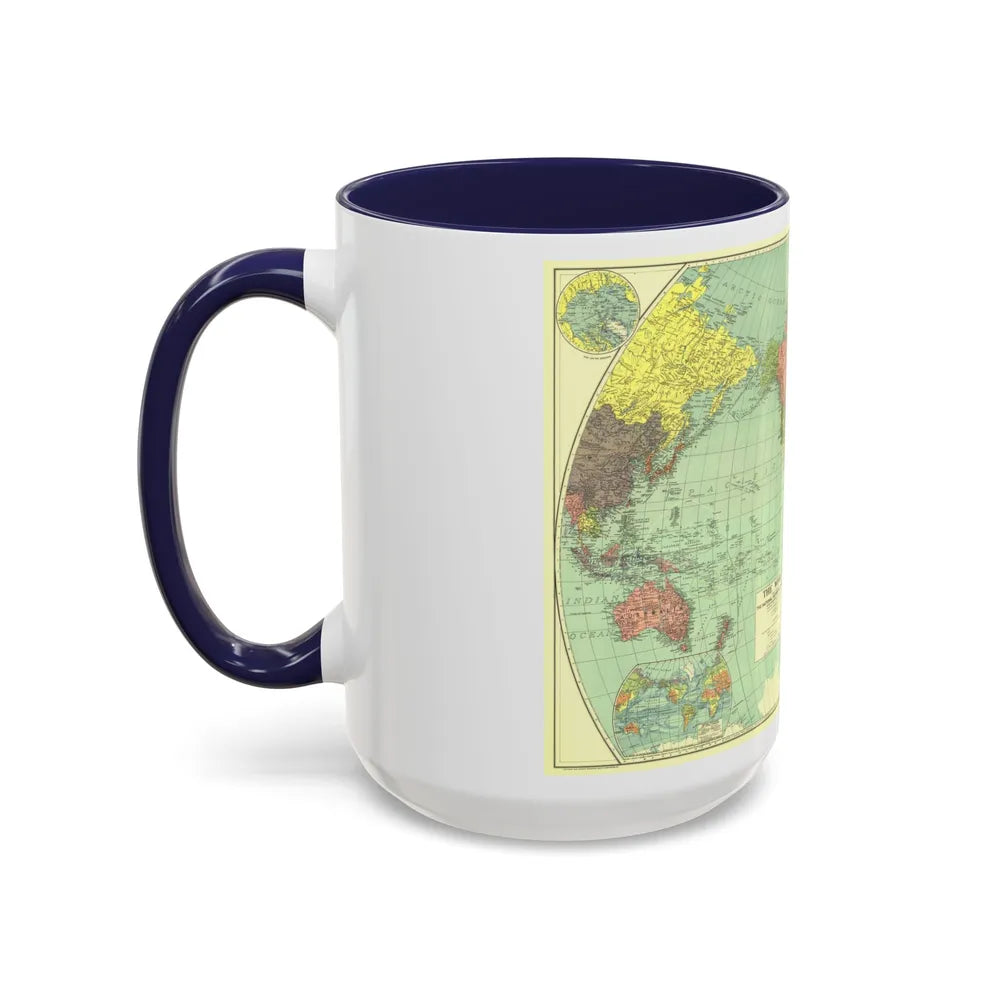 World Map (1932) (Map) Accent Coffee Mug-Go Mug Yourself