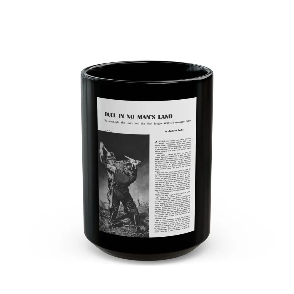 Duel In No Man's Land, Men magazine, November 1957 - Black Coffee Mug-15oz-Go Mug Yourself