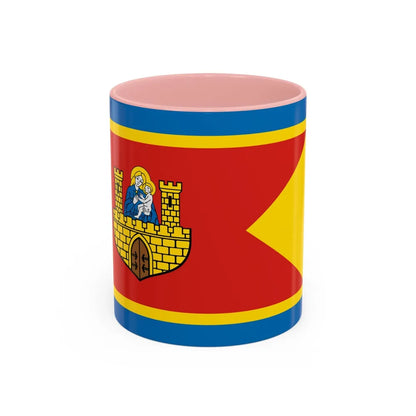 Flag of Frombork Poland - Accent Coffee Mug-11oz-Pink-Go Mug Yourself