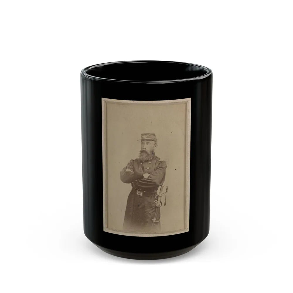 Colonel Francis L. Lee Of 4th Massachusetts Infantry Battalion And 44th Massachusetts Infantry Regiment In Uniform With Sword (U.S. Civil War) Black Coffee Mug-15oz-Go Mug Yourself