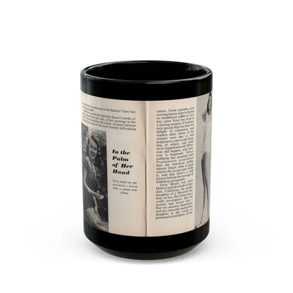 Terry Moore #437 - 66 PHOTOGRAPHS OF Terry MOORE U.K. Pocket Mag. Pages 4 & 5 (Vintage Female Icon) Black Coffee Mug-15oz-Go Mug Yourself