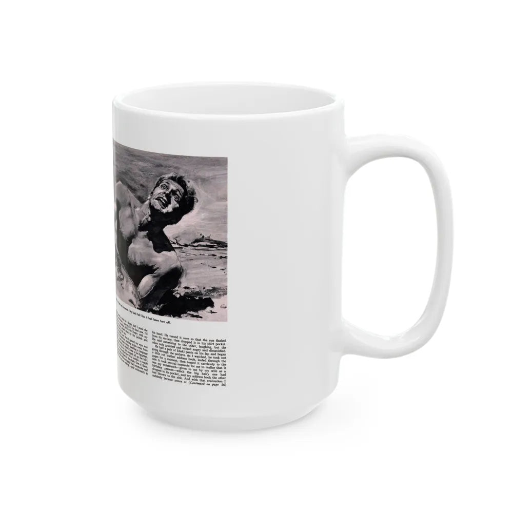 Death of an Israeli Patrol, Male magazine, September 1956 - White Coffee Mug-Go Mug Yourself