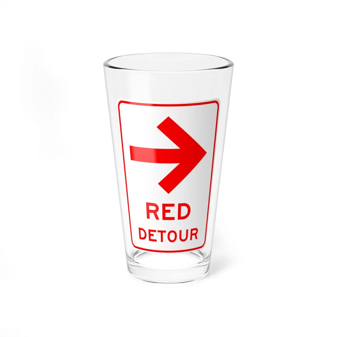 D14-102 Red (Pennsylvania) (Road Sign) Pint Glass 16oz 16oz - Go Mug Yourself