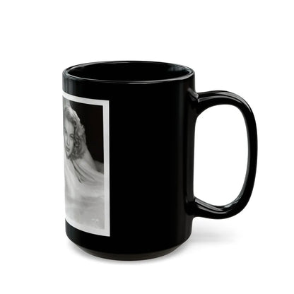 Lori Nelson #230 - Negative Struck 80's or 90's Re-Print 8x10 1950's B&W of Upper Body Glamour Photo (Vintage Female Icon) Black Coffee Mug-Go Mug Yourself