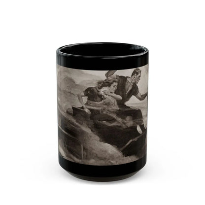 Escaping a Blaze, The Saturday Evening Post, October 16, 1937 - Black Coffee Mug-15oz-Go Mug Yourself