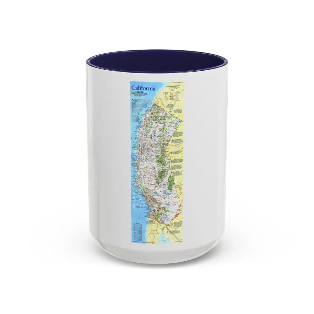 USA - California (1993) (Map) Accent Coffee Mug-15oz-Navy-Go Mug Yourself