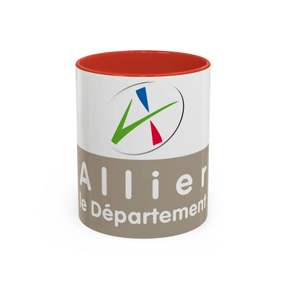 Flag of Allier France - Accent Coffee Mug-11oz-Red-Go Mug Yourself