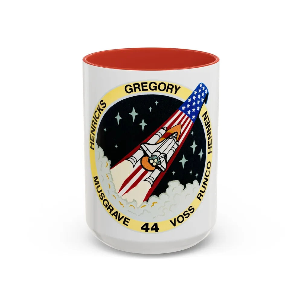 STS 44 (NASA) Accent Coffee Mug-15oz-Red-Go Mug Yourself