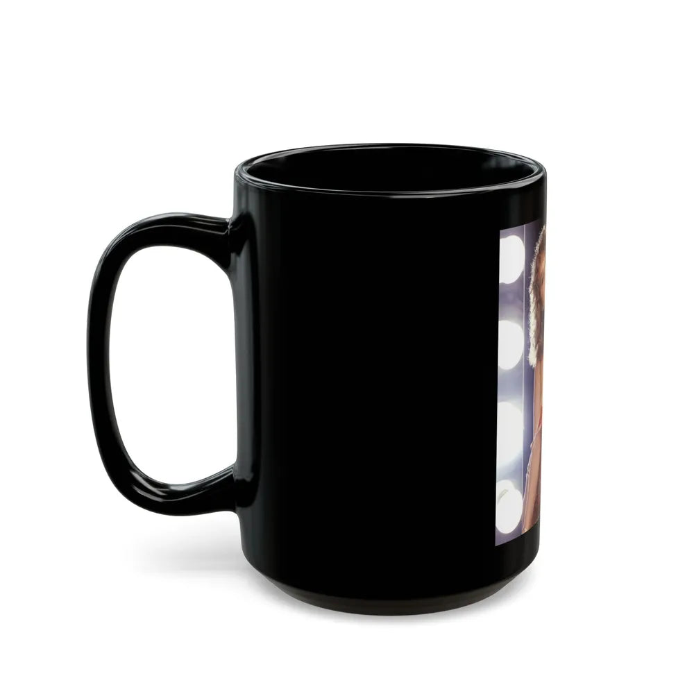 Linda Blair #268 - Partially Topless (Vintage Female Icon) Black Coffee Mug-Go Mug Yourself