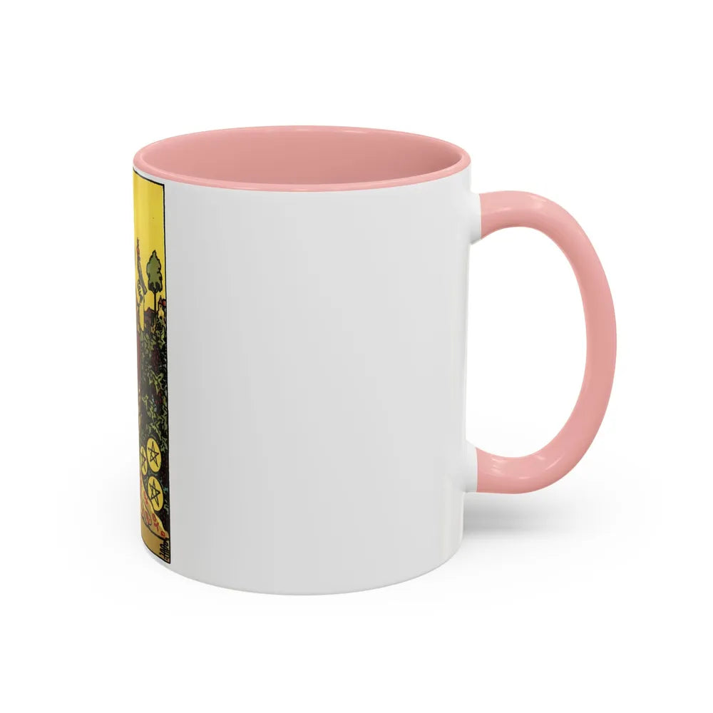 The 9 of Pentacles (Tarot Card) Accent Coffee Mug-Go Mug Yourself