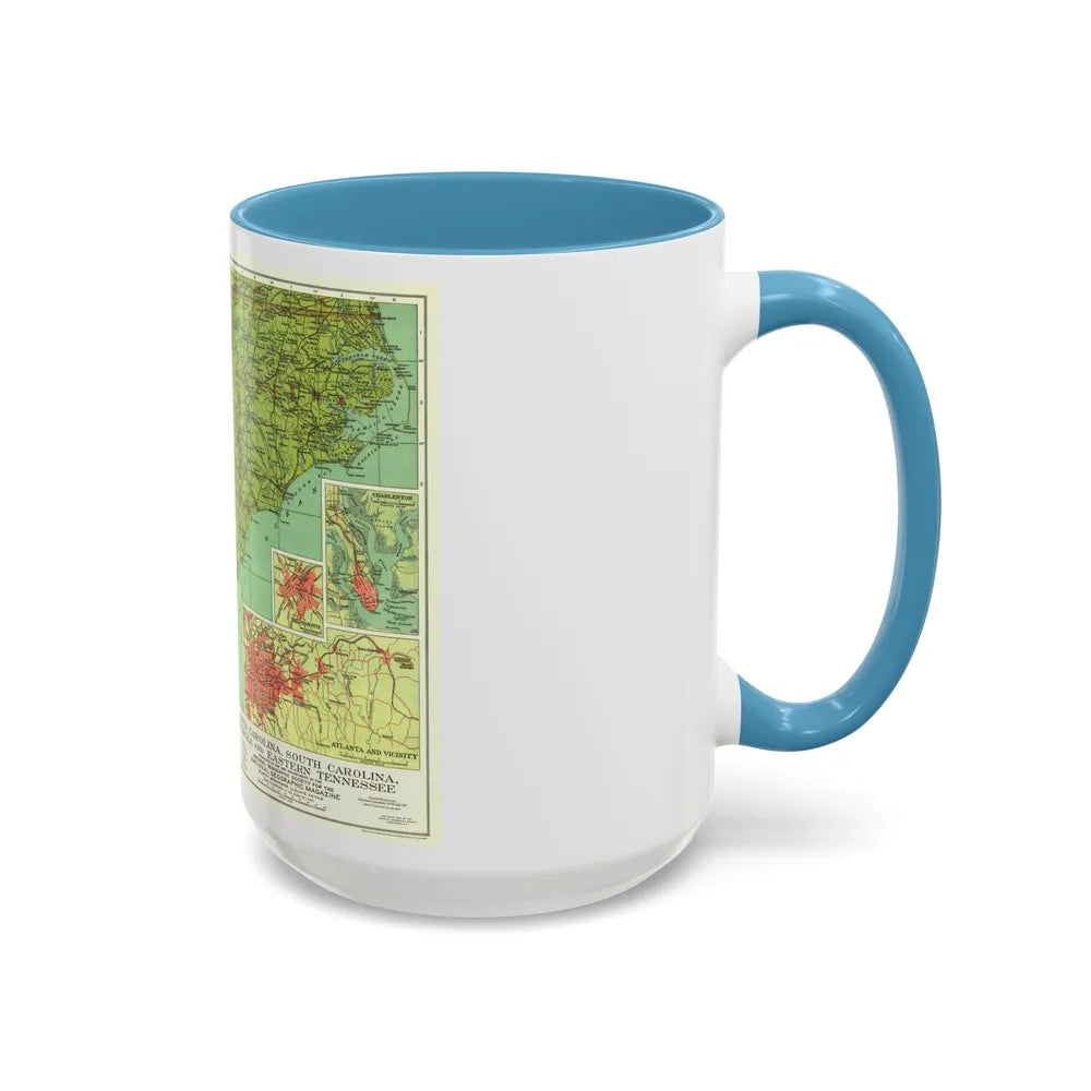 USA - Southeastern (1926) (Map) Accent Coffee Mug-Go Mug Yourself