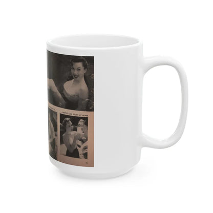 Dawn Richard #35 - [Pages 52 & 53] Including Pages 3 & 4 of 6 with, 4 B&W Photos, Article & Caption from People Today Pocket Mag. Nov. '57 (Vintage Female Icon) White Coffee Mug-Go Mug Yourself