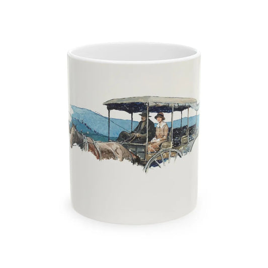 Couple in a Horse-Drawn Carriage - White Coffee Mug-11oz-Go Mug Yourself