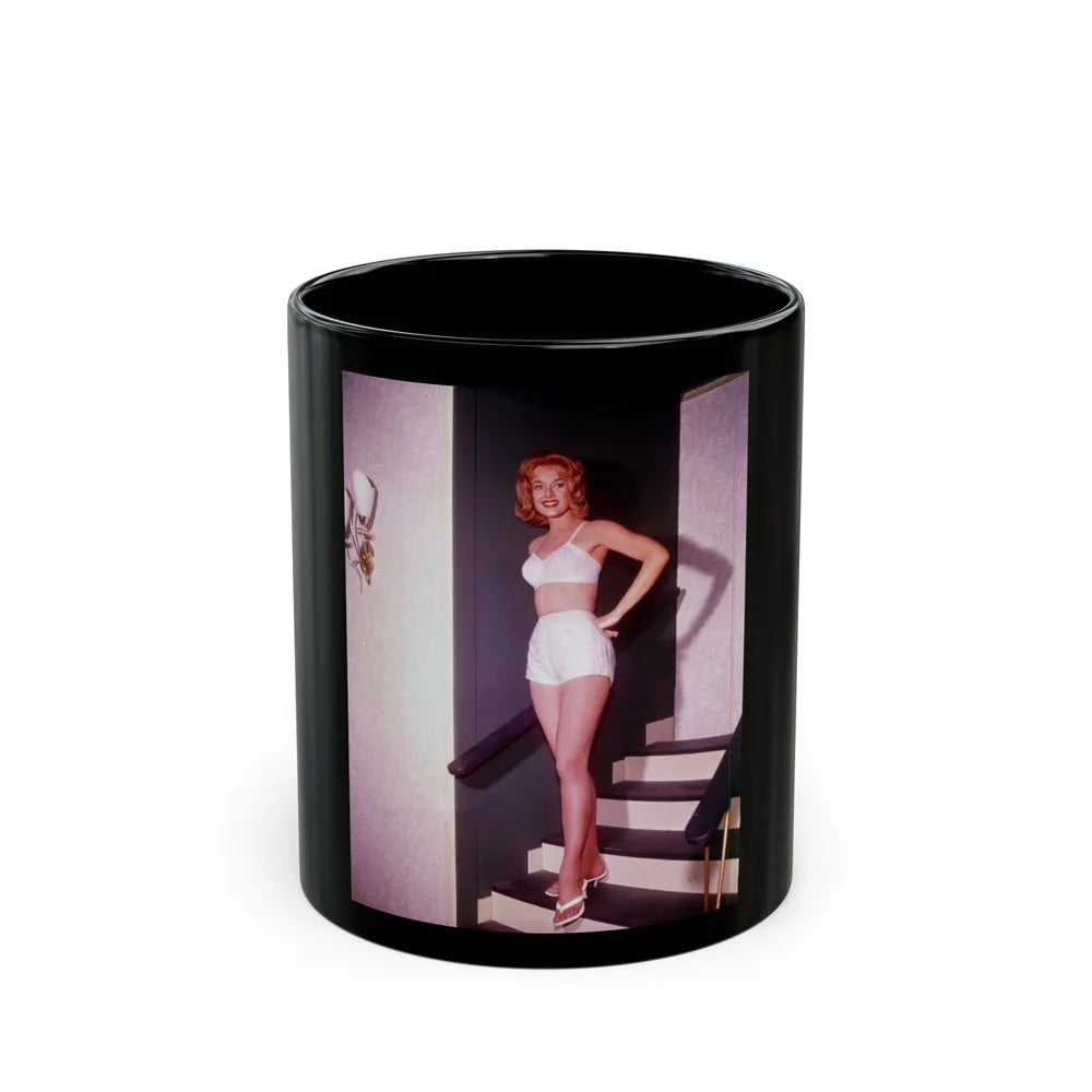 Leslie Parrish #86 (Vintage Female Icon) Black Coffee Mug-11oz-Go Mug Yourself