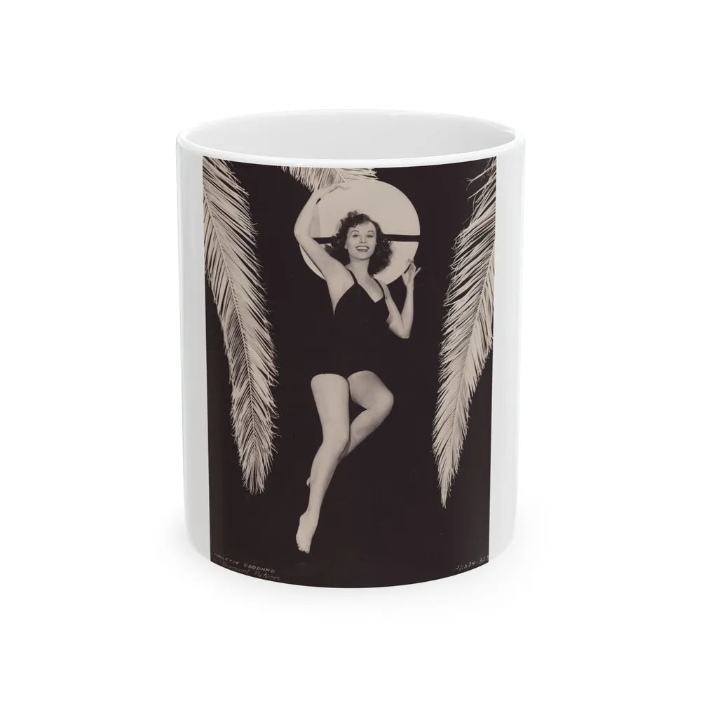 Paulette Goddard #189 (Vintage Female Icon) White Coffee Mug-11oz-Go Mug Yourself