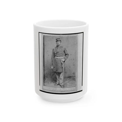 Colonel Geza Milahotzy, Union Officer In The 24th Illinois Infantry Regiment, Full-Length Portrait, Standing, Facing Front (U.S. Civil War) White Coffee Mug-15oz-Go Mug Yourself