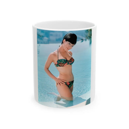 Yvonne Craig #82 - 8x10 Color 2-Piece Hawaiian Bikini Pin-Up Photo from 60's 2 (Vintage Female Icon) White Coffee Mug-11oz-Go Mug Yourself