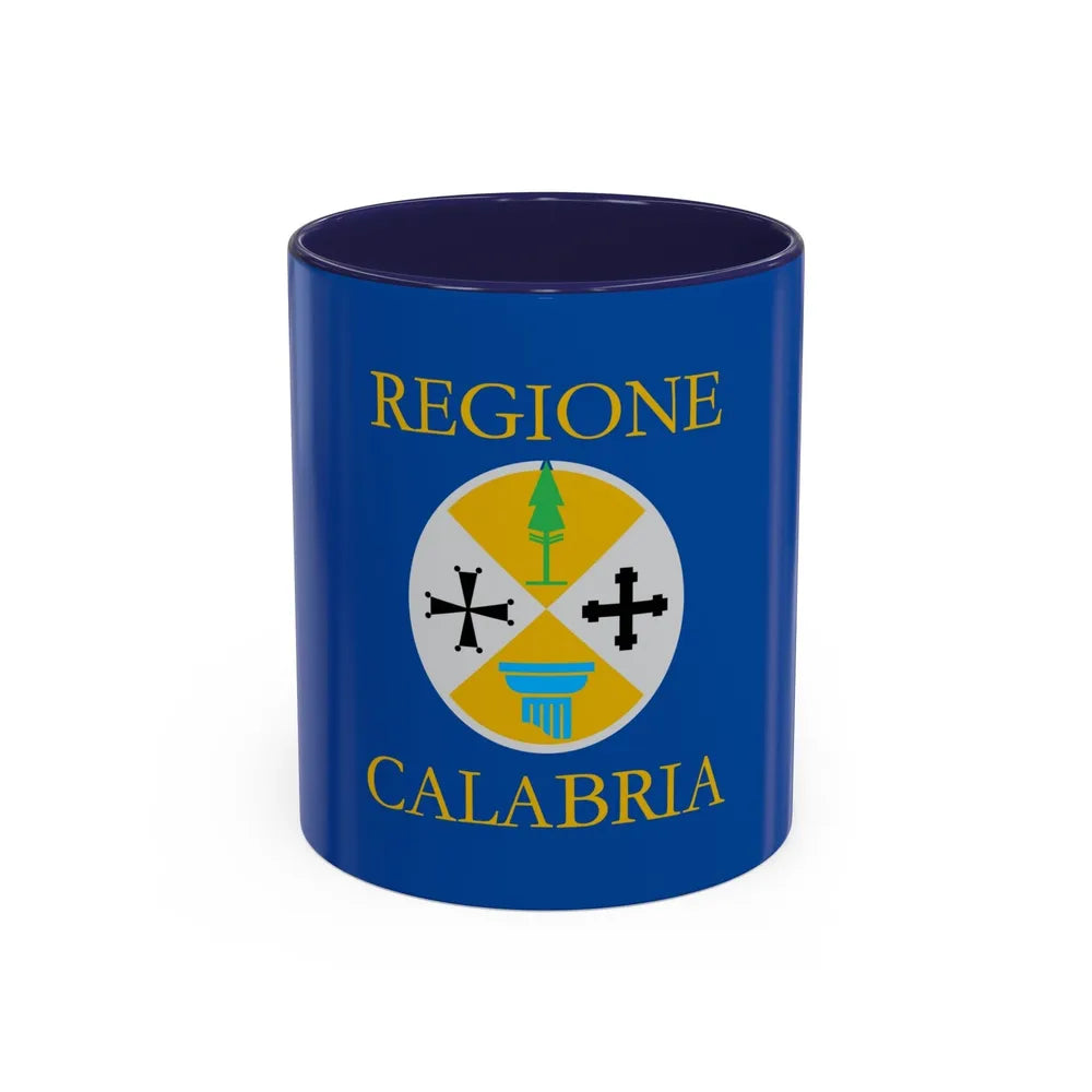 Flag of Calabria Italy - Accent Coffee Mug-11oz-Navy-Go Mug Yourself