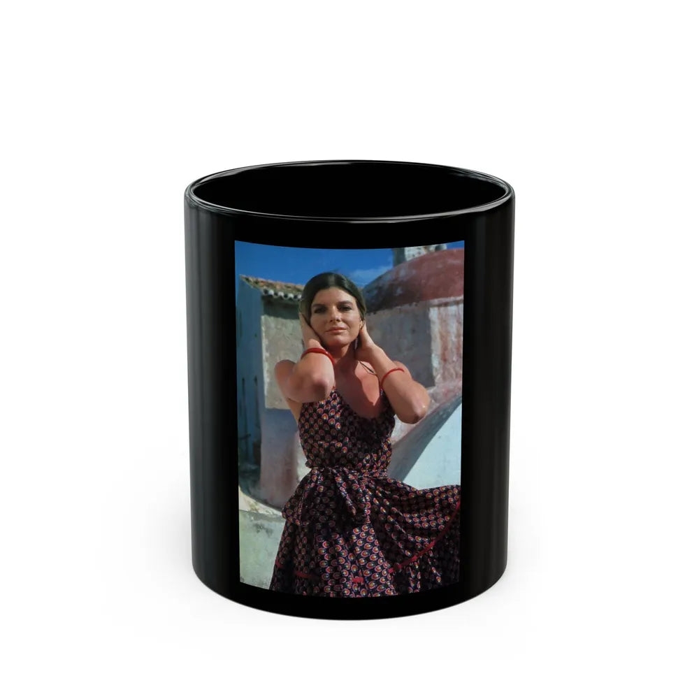 Katharine Ross #113 (Vintage Female Icon) Black Coffee Mug-11oz-Go Mug Yourself