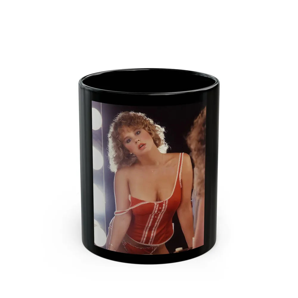 Linda Blair #265 - Partially Topless (Vintage Female Icon) Black Coffee Mug-11oz-Go Mug Yourself