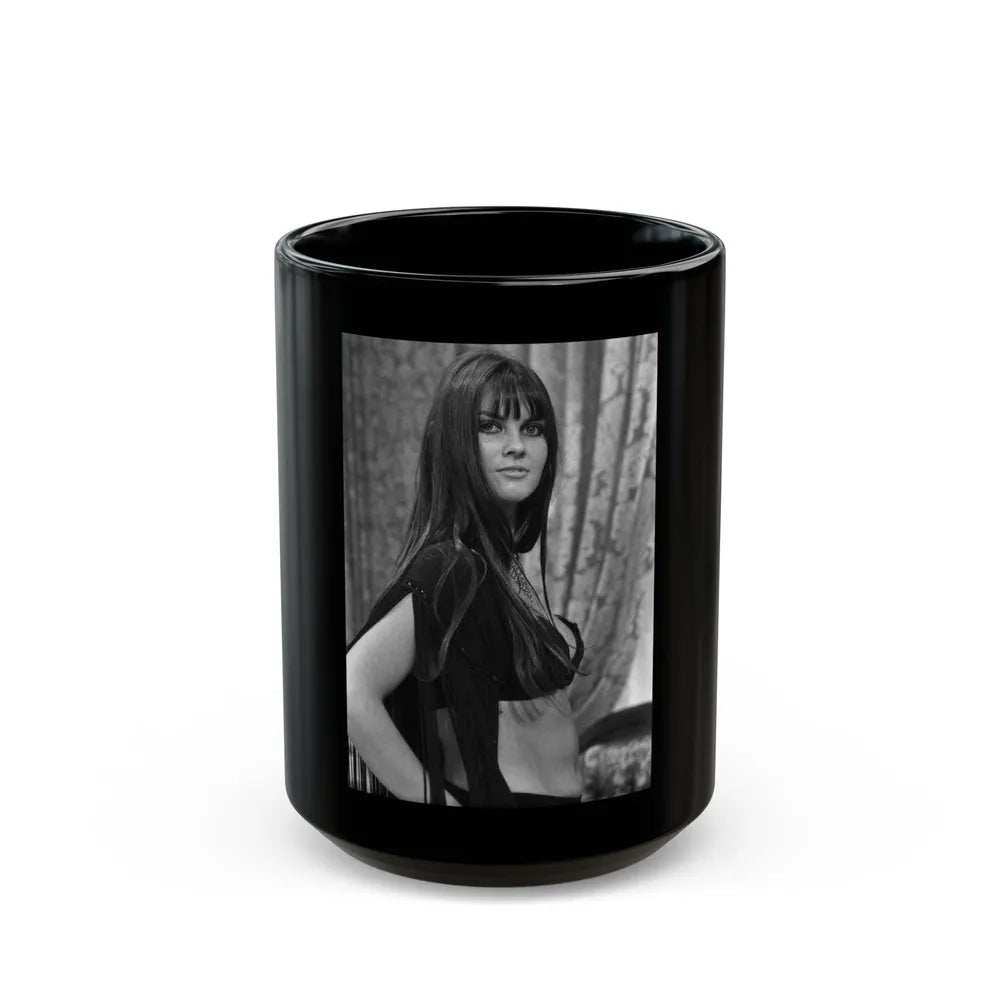 Caroline Munro #198 (Vintage Female Icon) Black Coffee Mug-15oz-Go Mug Yourself