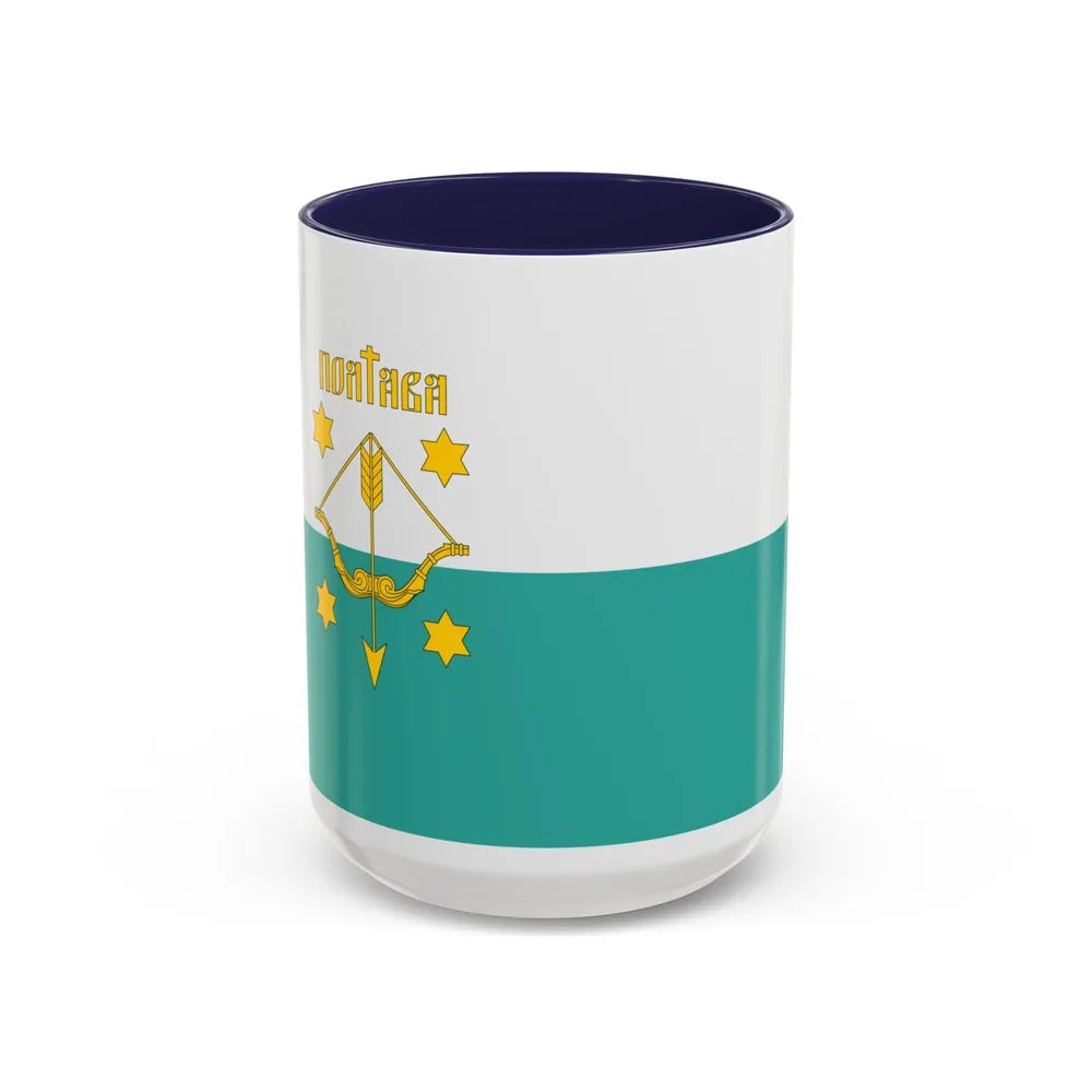 Flag of Poltava Ukraine - Accent Coffee Mug-15oz-Navy-Go Mug Yourself