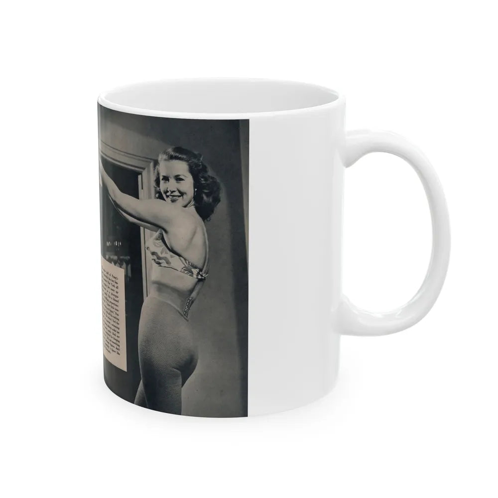 Penny Duncan #24 - [Pages 48 & 49] Pages 3 & 4 of 4 with, Penny+4 B&W Photos, Headline, Article & Caption from Climax Mag. Oct. '59 (Vintage Female Icon) White Coffee Mug-Go Mug Yourself