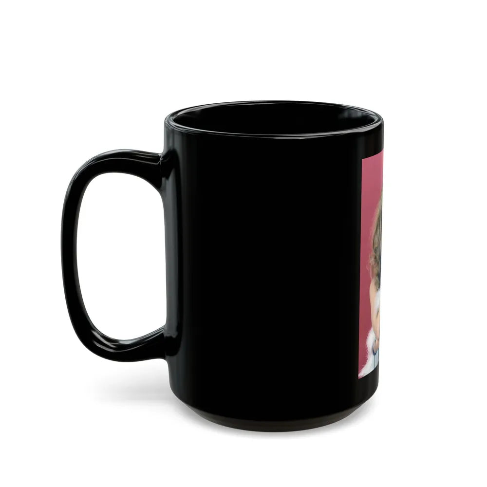 Julie Ege #130 (Vintage Female Icon) Black Coffee Mug-Go Mug Yourself