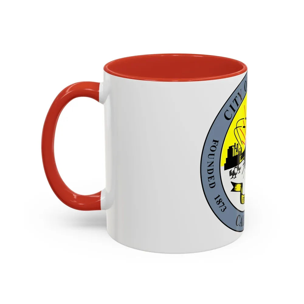 Seal of Downey California - Accent Coffee Mug-Go Mug Yourself