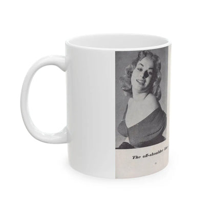 Norma Sykes #143 - 66 PHOTOGRAPHS OF Sabrina U.K. Pocket Mag. Pages 16 & 17 (Vintage Female Icon) White Coffee Mug-Go Mug Yourself