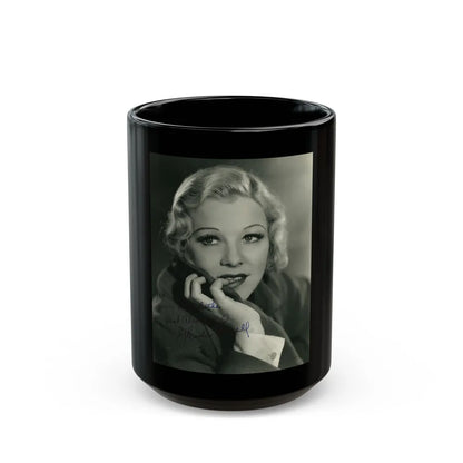 Glenda Farrell #33 (Vintage Female Icon) Black Coffee Mug-15oz-Go Mug Yourself