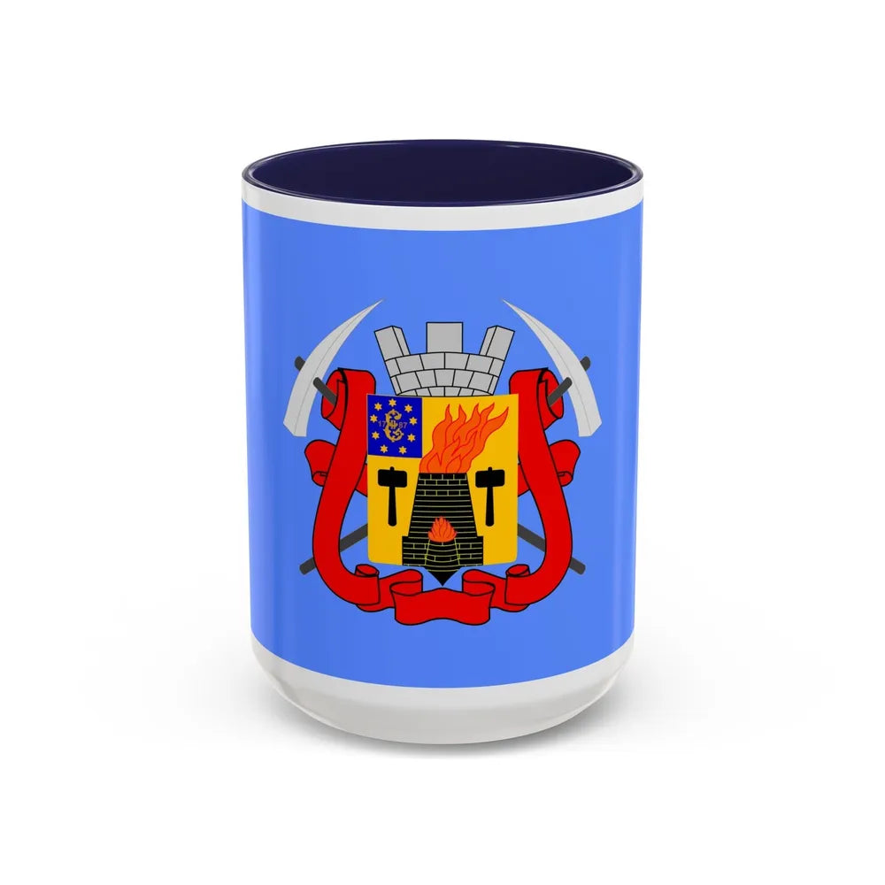 Flag of Luhansk Ukraine - Accent Coffee Mug-15oz-Navy-Go Mug Yourself