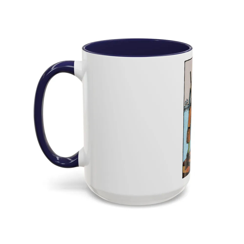 The 6 of Swords (Tarot Card) Accent Coffee Mug-Go Mug Yourself