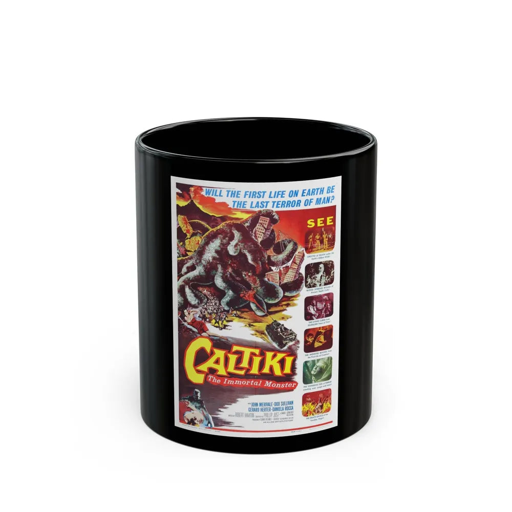 CALTIKI THE IMMORTAL MONSTER 1959 Movie Poster - Black Coffee Mug-11oz-Go Mug Yourself