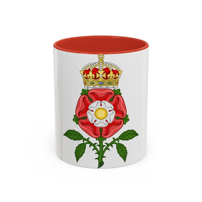 Tudor Rose (Tudor Heraldry) - Accent Coffee Mug-11oz-Red-Go Mug Yourself