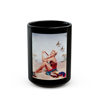 Kim Novak #241 (Vintage Female Icon) Black Coffee Mug-15oz-Go Mug Yourself