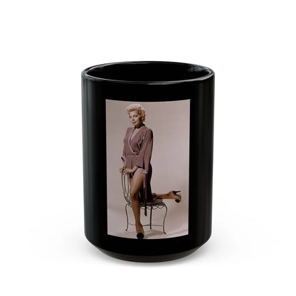 Barbara Nichols #24 (Vintage Female Icon) Black Coffee Mug-15oz-Go Mug Yourself