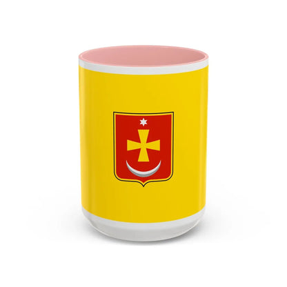 Flag of Konotop Ukraine - Accent Coffee Mug-15oz-Pink-Go Mug Yourself