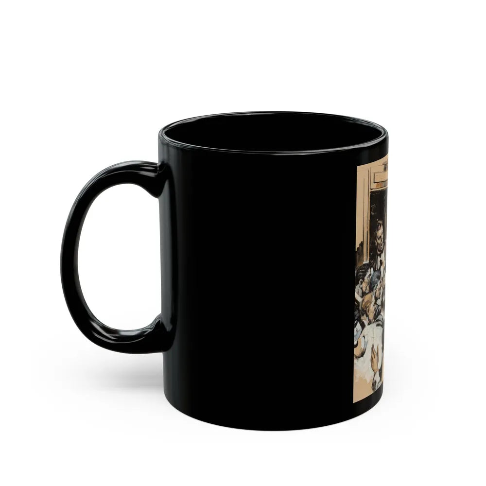 Crowding the Phone Booth - Black Coffee Mug-Go Mug Yourself