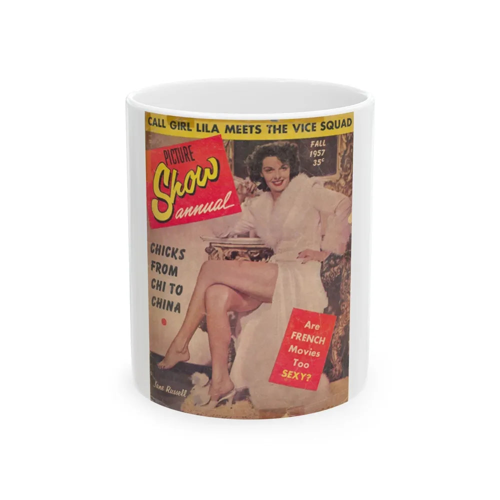 Jane Russell #137 - Mag. Cover (Vintage Female Icon) White Coffee Mug-11oz-Go Mug Yourself