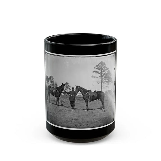 Falmouth, Virginia. Col. George Henry Sharpe's Horses, Headquarters, Army Of The Potomac (U.S. Civil War) Black Coffee Mug-15oz-Go Mug Yourself