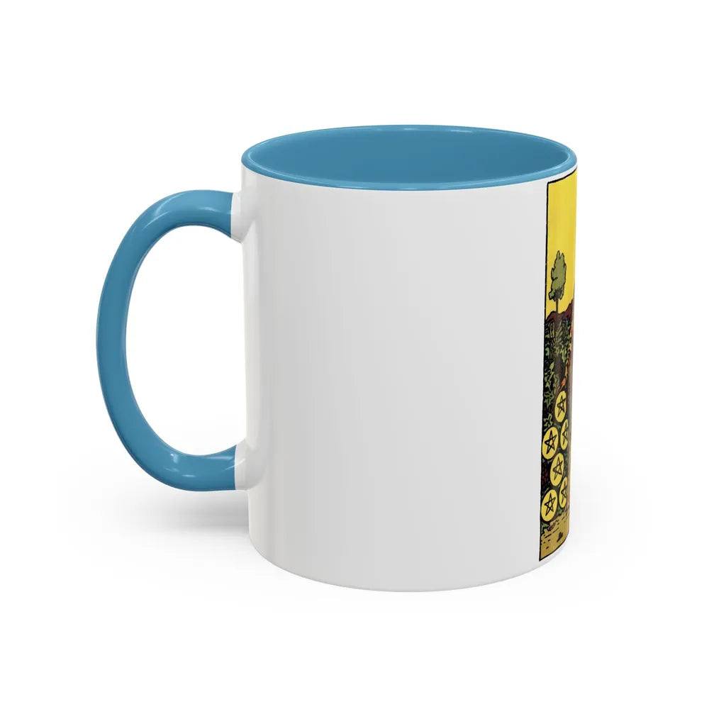 The 9 of Pentacles (Tarot Card) Accent Coffee Mug-Go Mug Yourself