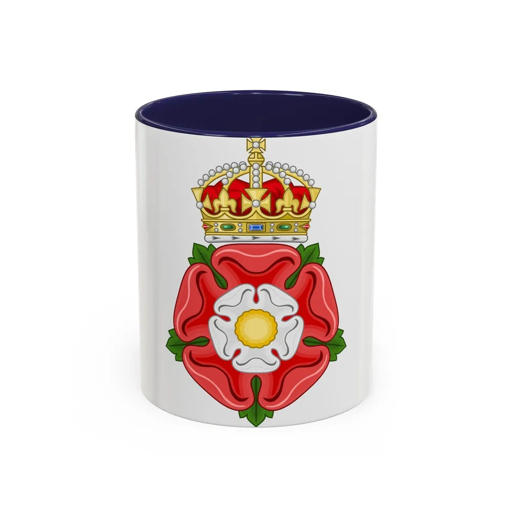 Tudor Rose, royally crowned - Accent Coffee Mug-11oz-Navy-Go Mug Yourself