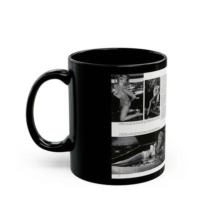 Greta Thyssen #128 - 2 Pages 4 B&W Photos from Modern Man Mag. April '57 (Vintage Female Icon) Black Coffee Mug-Go Mug Yourself