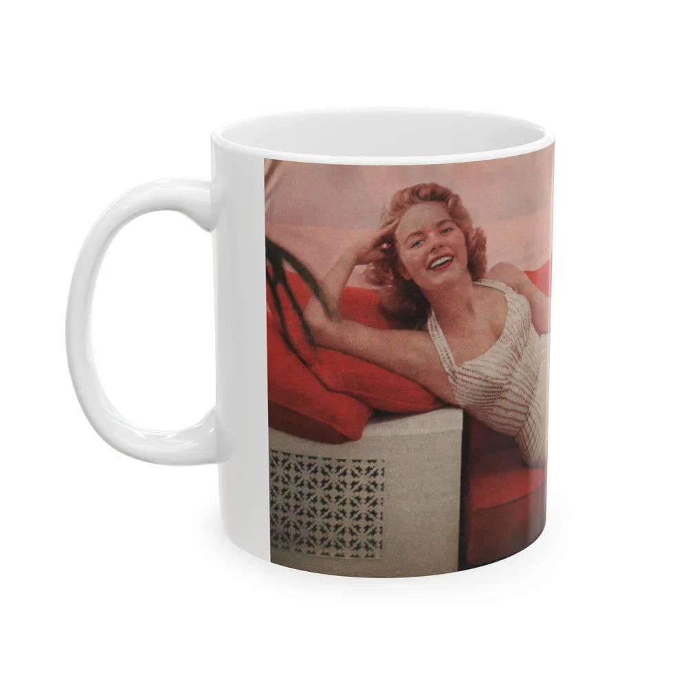 Terry Moore #556 - 7.75x3.75 Magazine Page Photo Clipping (Vintage Female Icon) White Coffee Mug-Go Mug Yourself